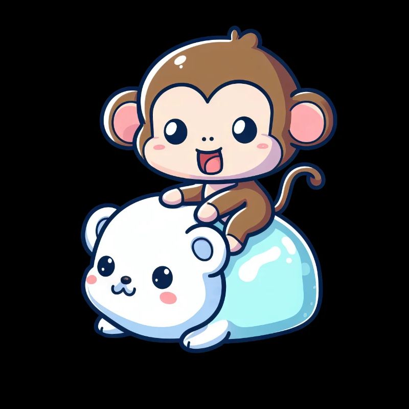 Eisbär Niedlich Begleiter Affe