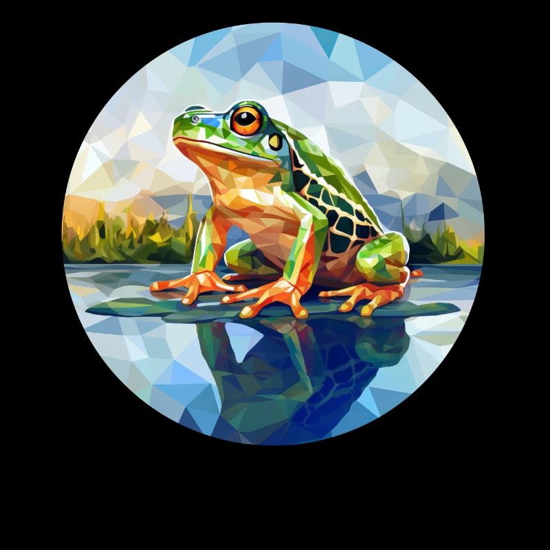 Polygonal frog in the pond