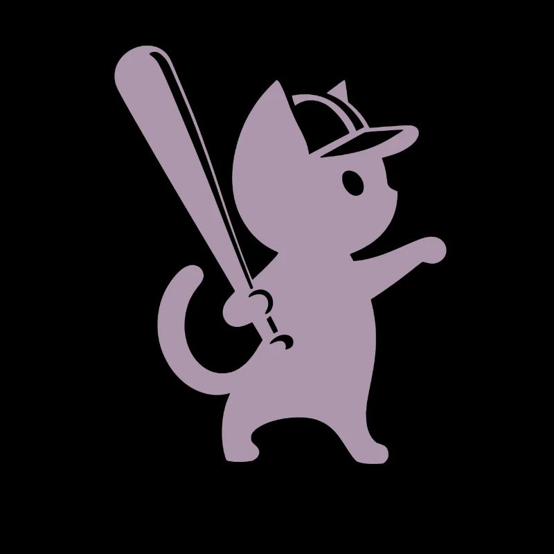 Silhouette minimaliste de joueur de baseball chat