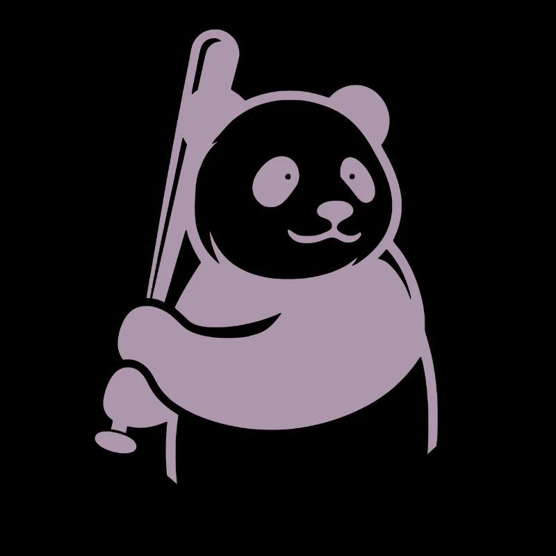 Minimalist Panda Bear Baseball Player