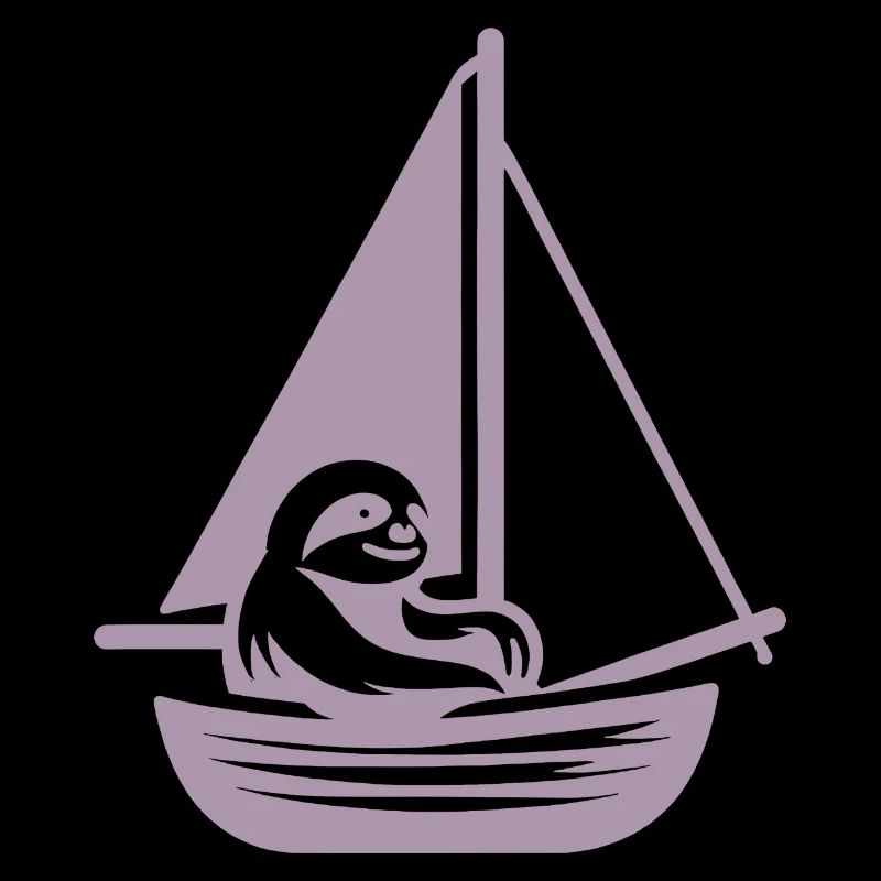 Summer Sailing Sloth Silhouette Cool