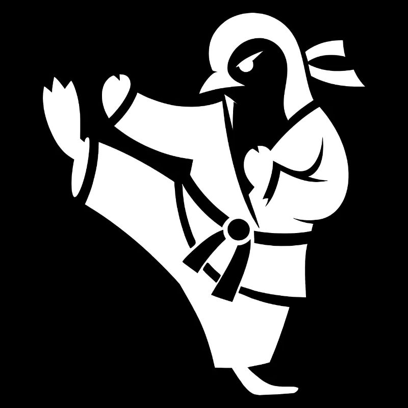 Silhouette d’arts martiaux de karaté pingouin
