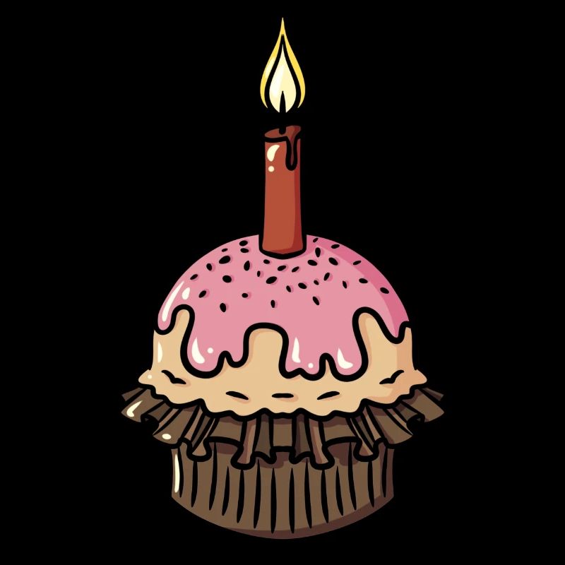 Muffin d’anniversaire avec idée cadeau à une seule bougie