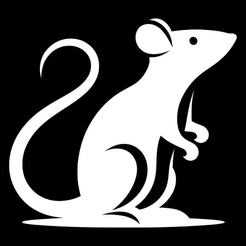 Minimalist Rat Mouse Silhouette