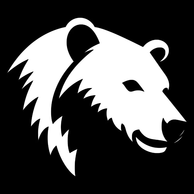 Bear silhouette of a polar bear head