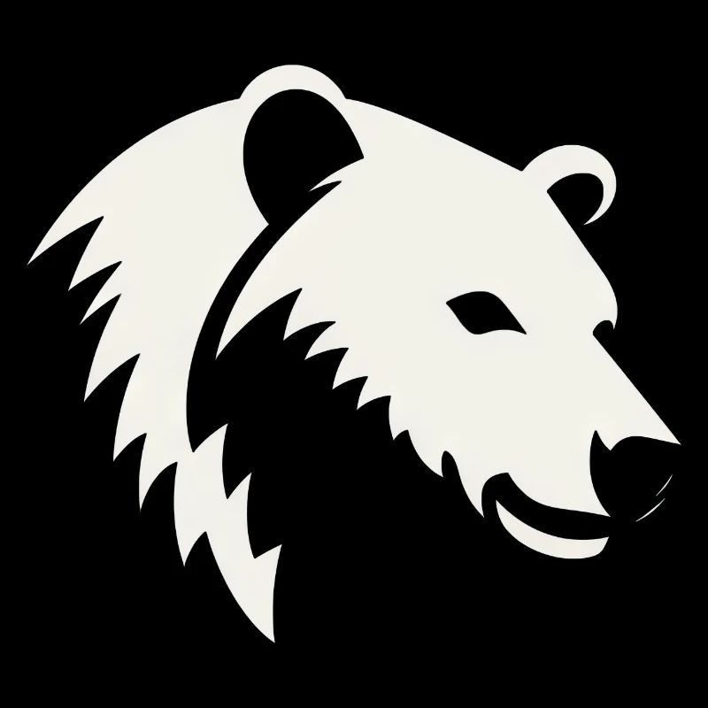 Bear silhouette of a polar bear head