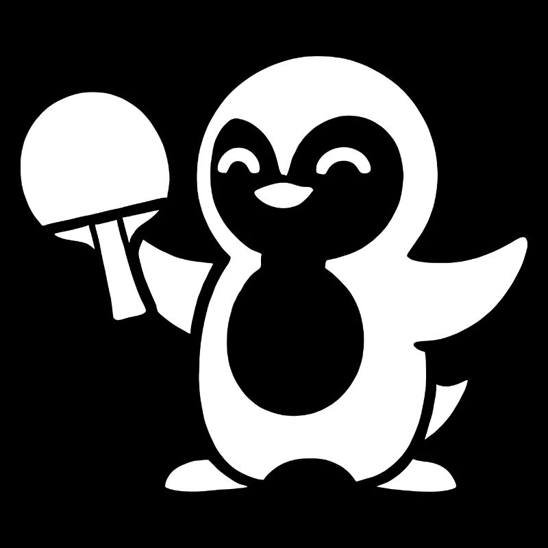 Silhouette de ping-pong pingouin minimaliste
