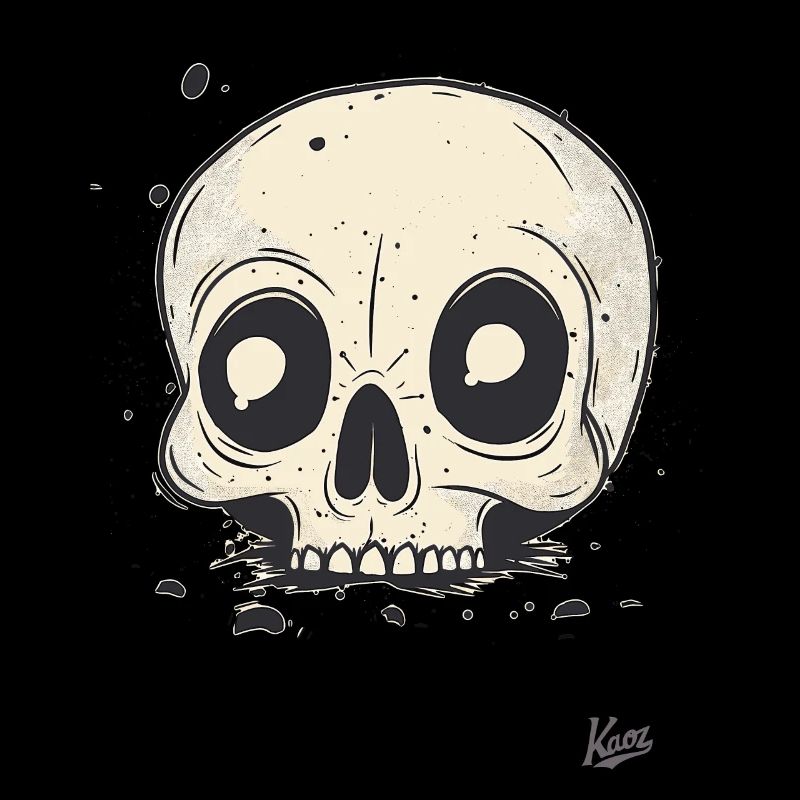 Crâne de dessin animé drôle