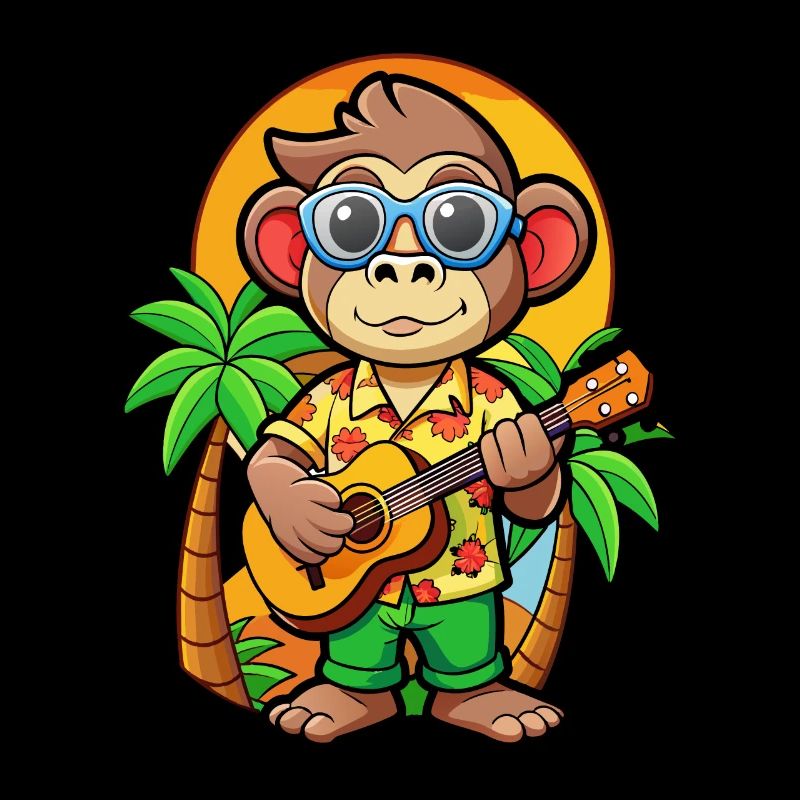 Lunettes de soleil de plage d’été de dessin animé de singe drôle