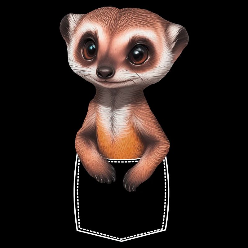 Suricate mignon dans la poche de poche de poitrine