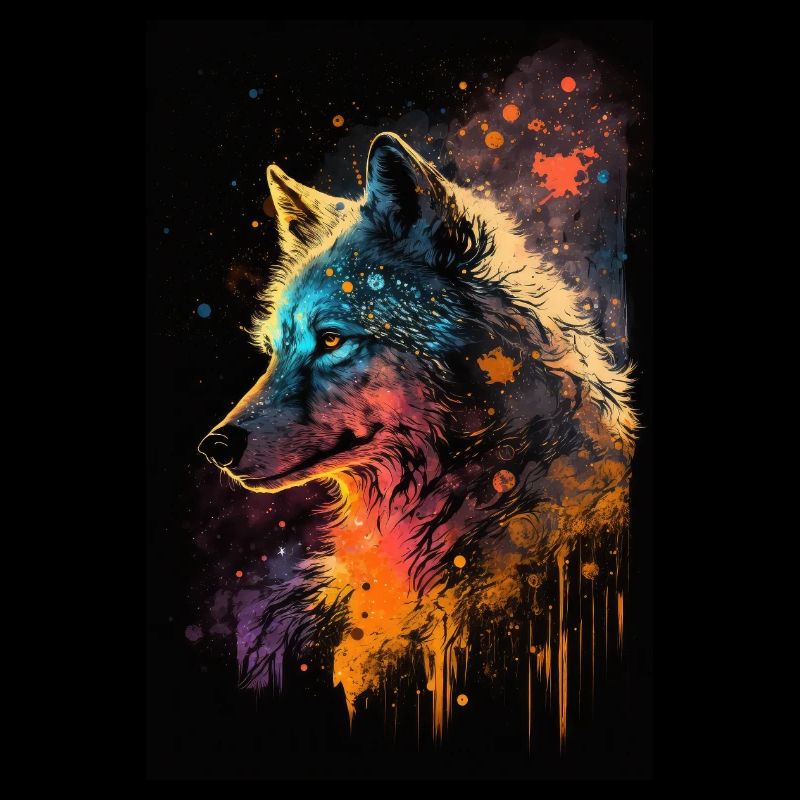 Wolf Galaxy Space Stars Cool Mystique