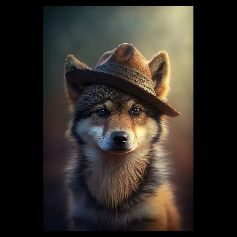 Süßer Wolf mit Hut