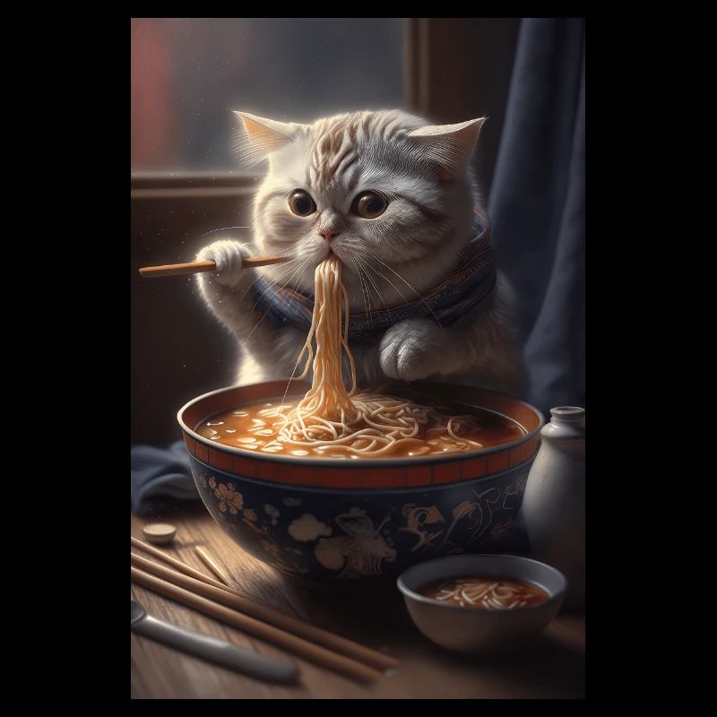 Cat Japanese Ramen Otaku Anime