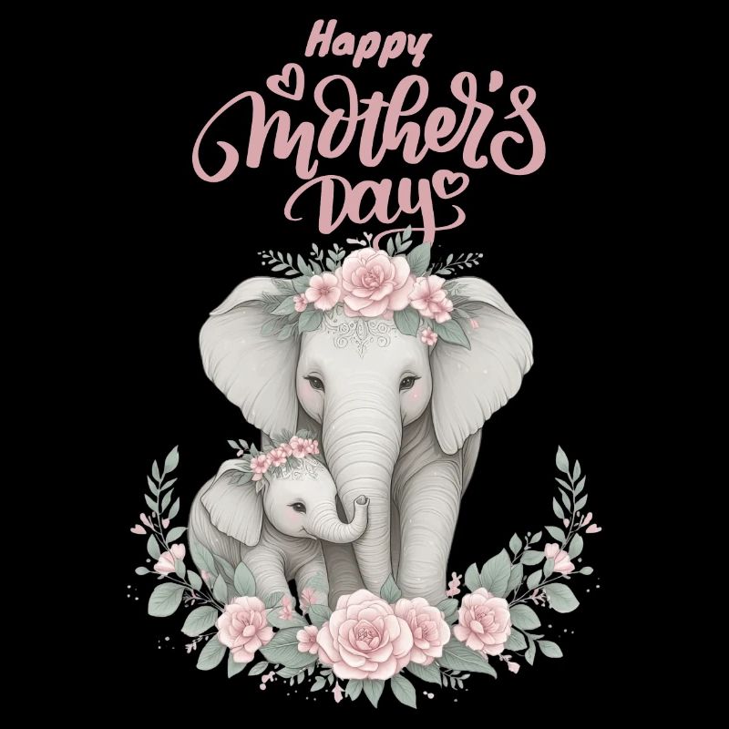 Amour de la mère éléphant & veau Couronne florale