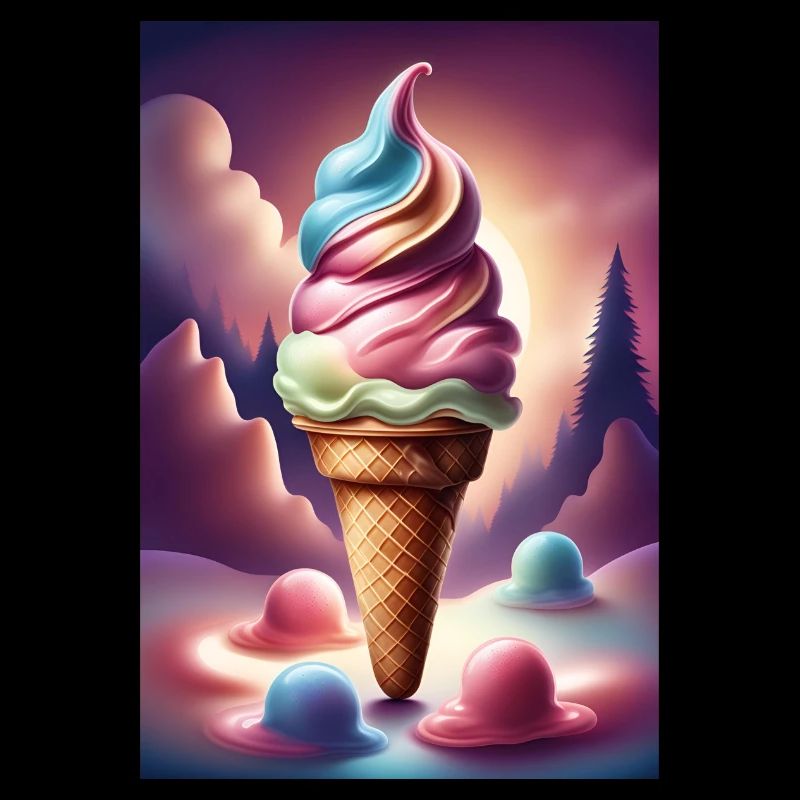 T-Shirt-Design mit schmelzender Eiscreme