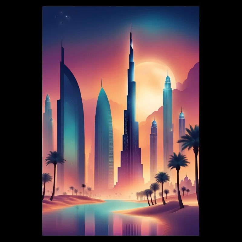 Colorful eastern cityscape