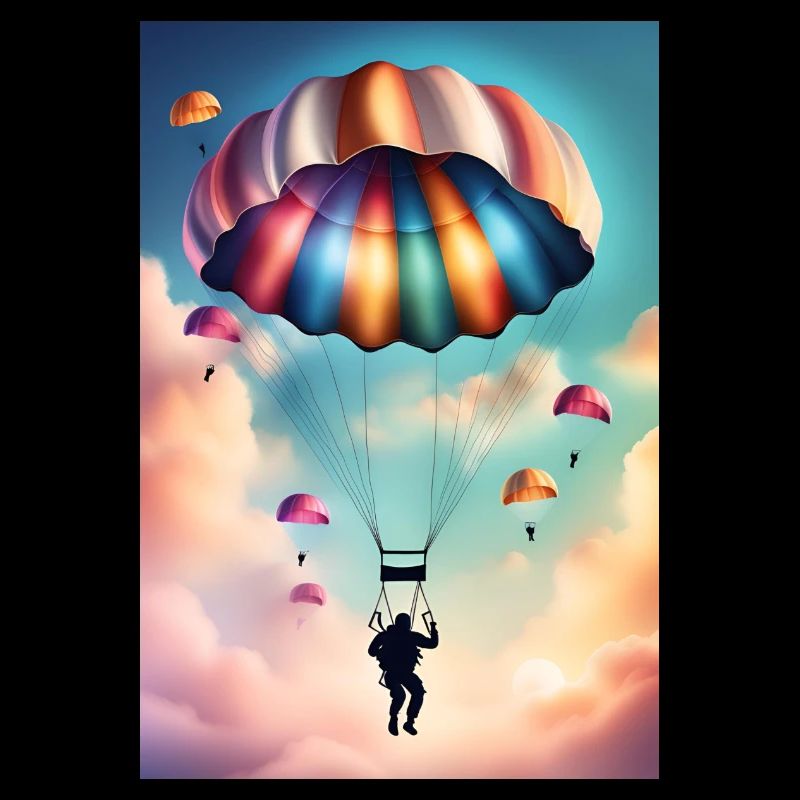 Bunter Fallschirm