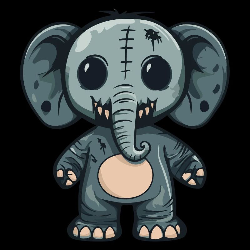 éléphant Halloween bande dessinée drôle