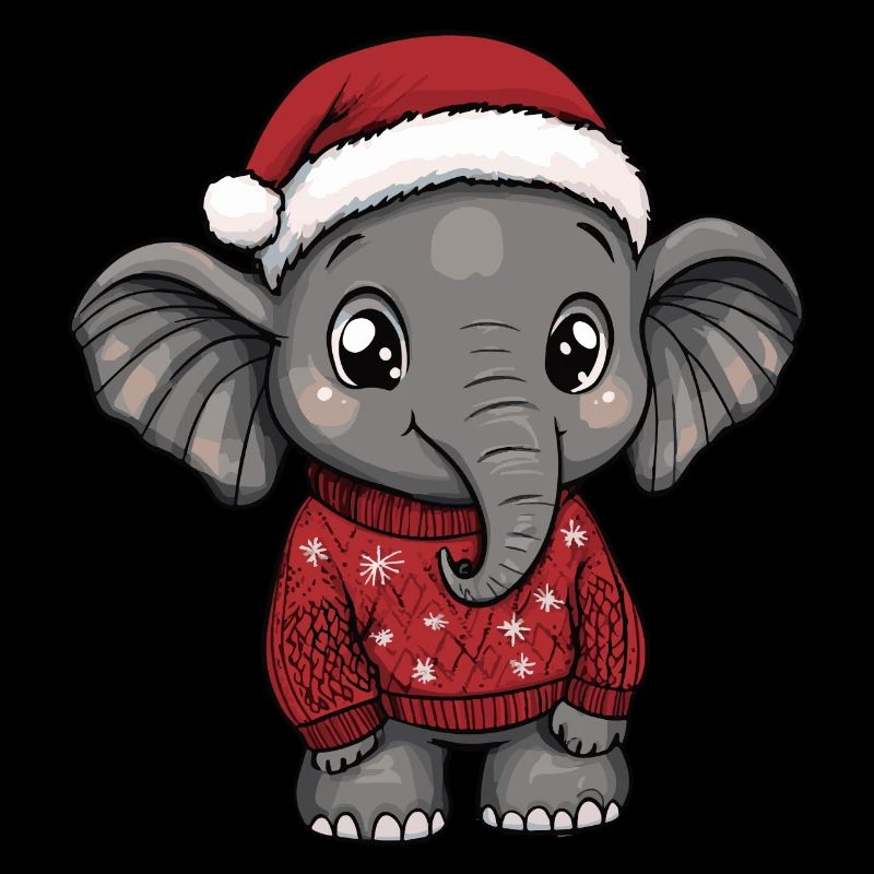 Bande dessinée de Noël éléphant