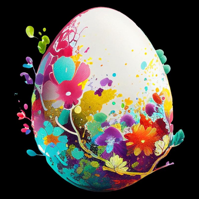 Colorful Easter egg and spring decoration