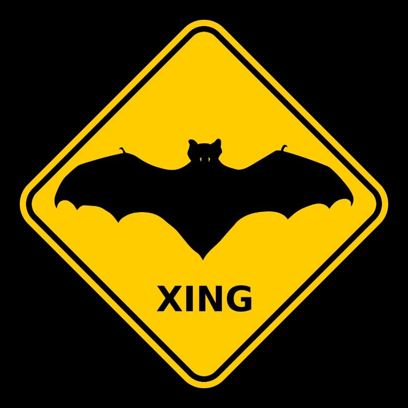 Warnschild "Wildwechsel Fledermäuse / Bats Xing"