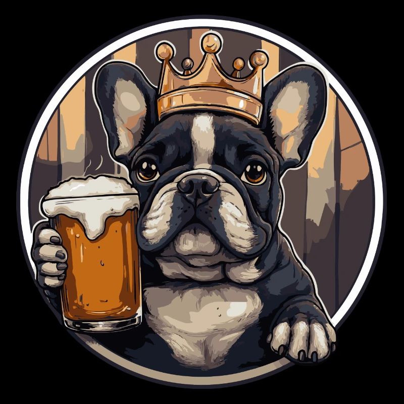 Buldogge Français Chien Bière Bande Dessinée