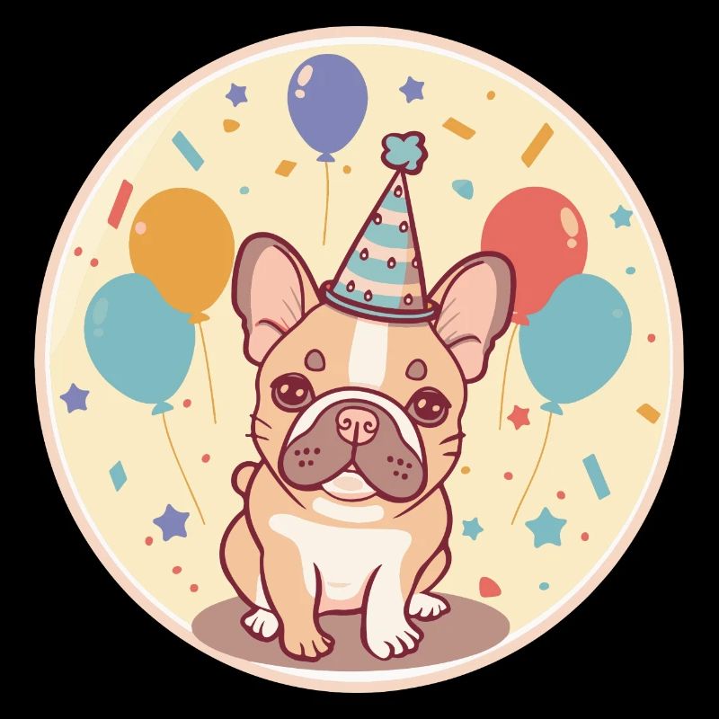 Buldog Français Chiens Anniversaire Bande Dessinée