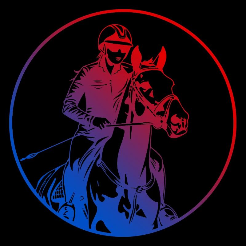 Reiten Pferd Silhouette Bunt