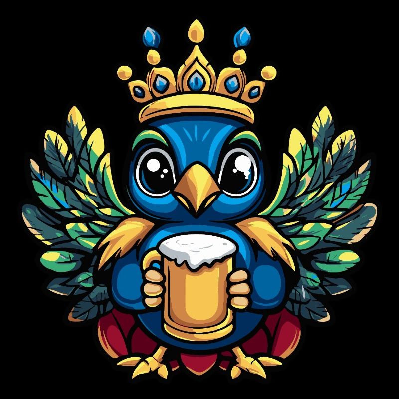 Pfau Vogel Bier Lustig