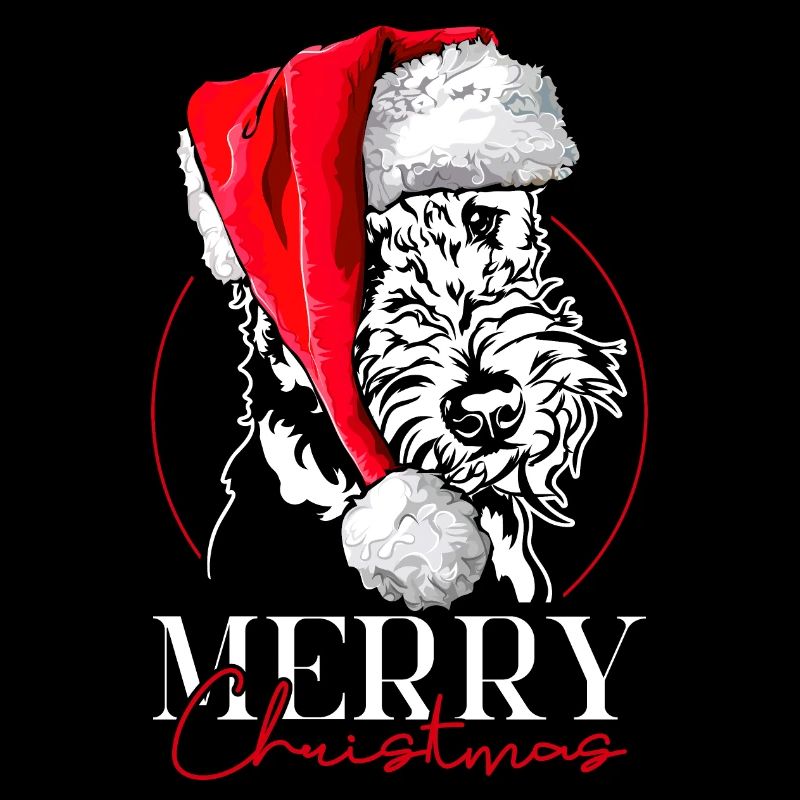 Père Noël Airedale Terrier joyeux Noël Wilsigns