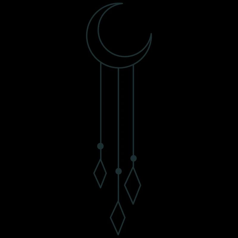 BOHO crescent moon with dangles