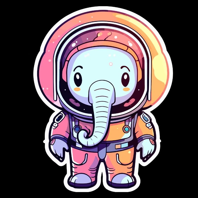 Elephant Astronaut Illustration