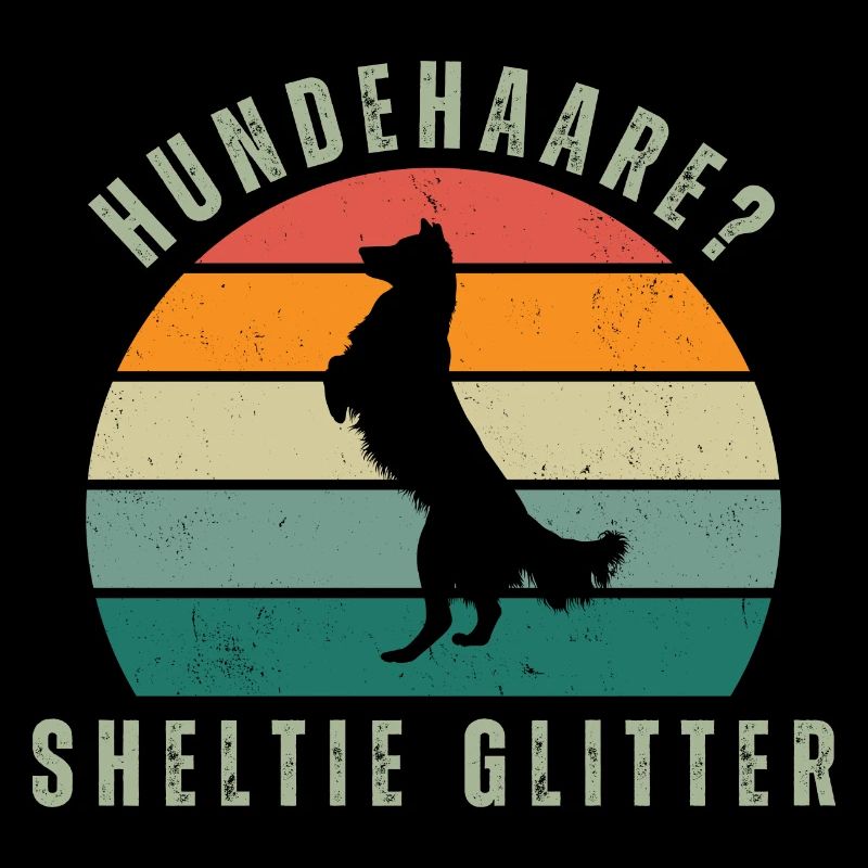Sheltie Glitter Retro Sunset