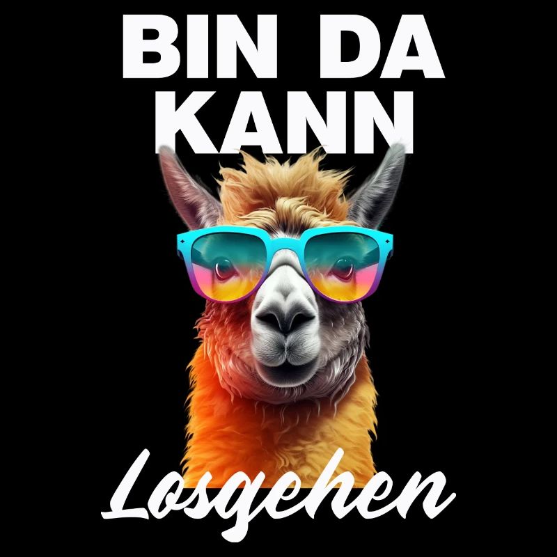 Bin da kann losgehen lustige Llama mit der Brille