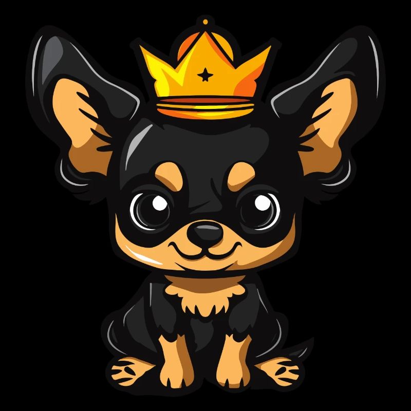 Chihuahua Chiens Bande Dessinée Couronne