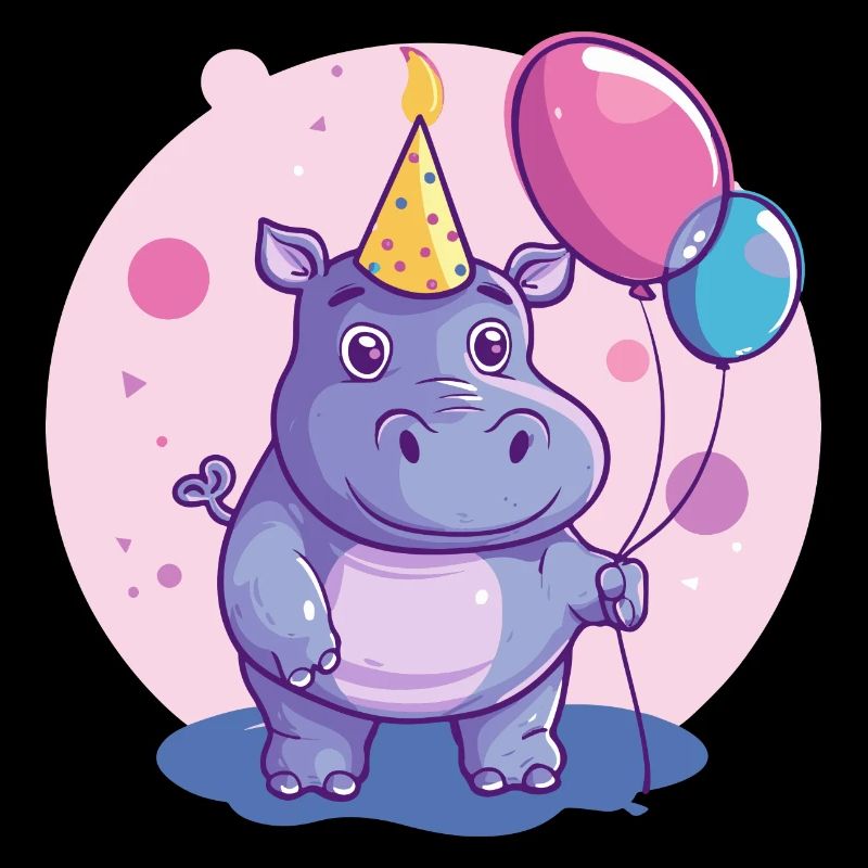 Nilpferd Geburtstag Comic