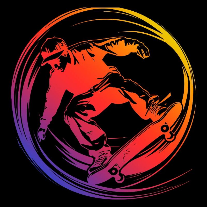 Skateboarding Silhouette Skateboard Bunt