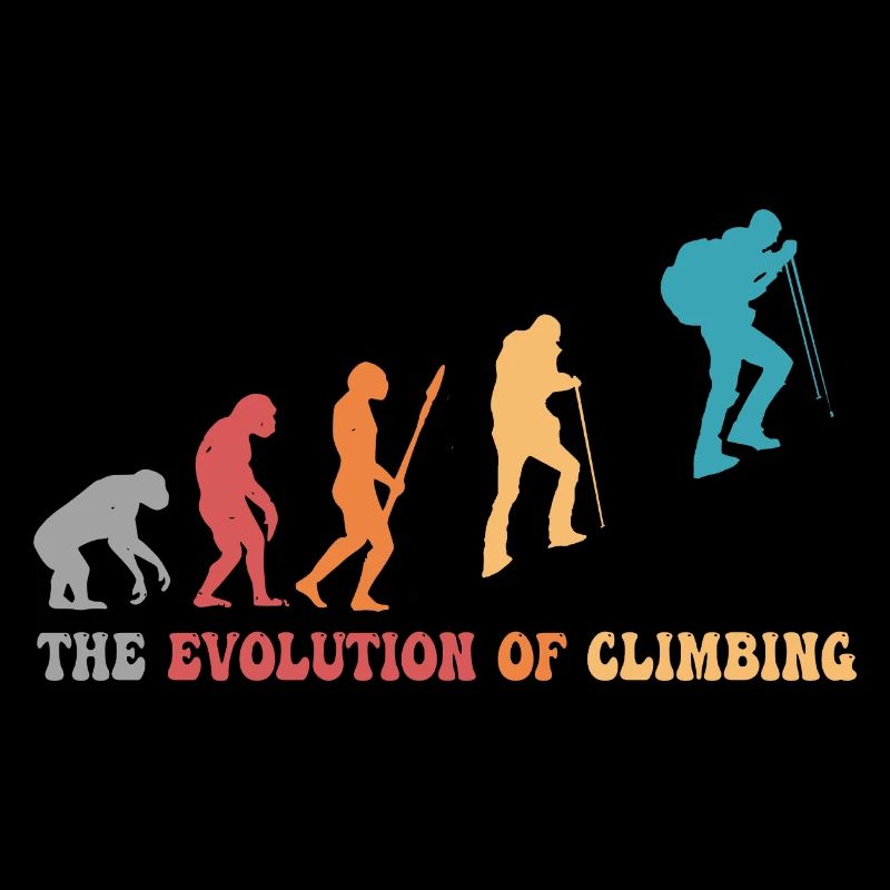 Klettern Evolution des Kletterns Bergsteiger-Humor