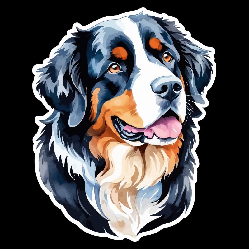 Berner Sennenhund Wasserfarben