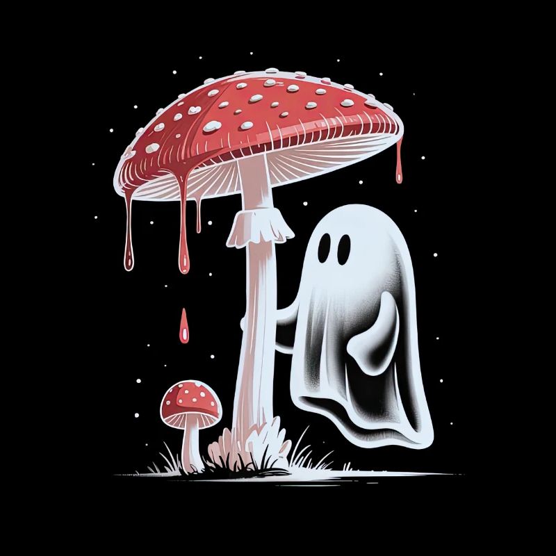 Halloween Whimsical Ghost & Toadstool Cottagecore