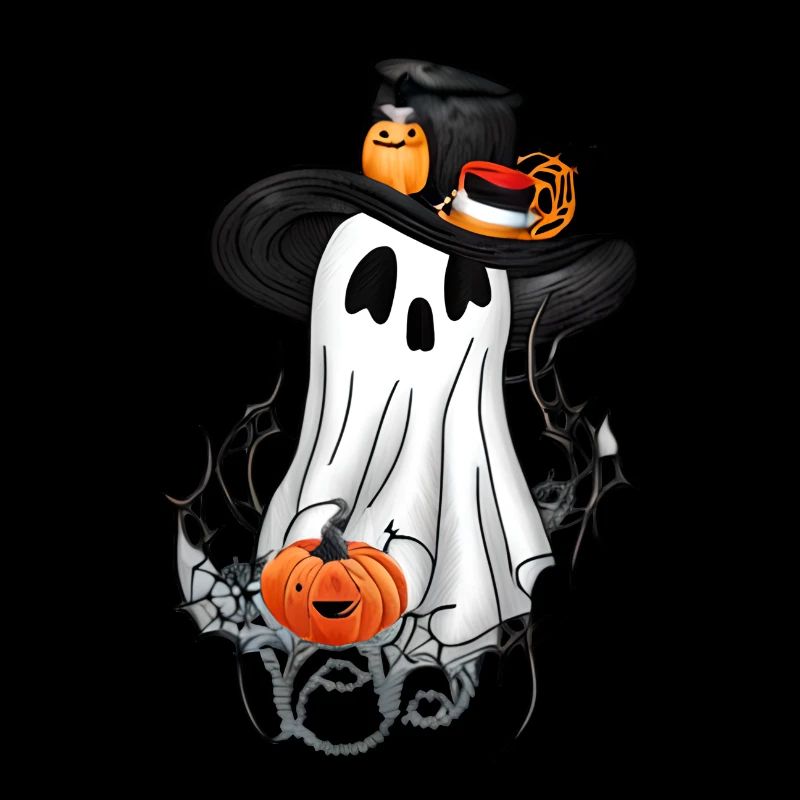Ghost With a Pumpkin 4