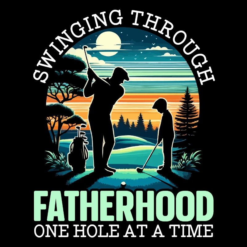 Vatertag Golfspieler Golfer Vaterschaft