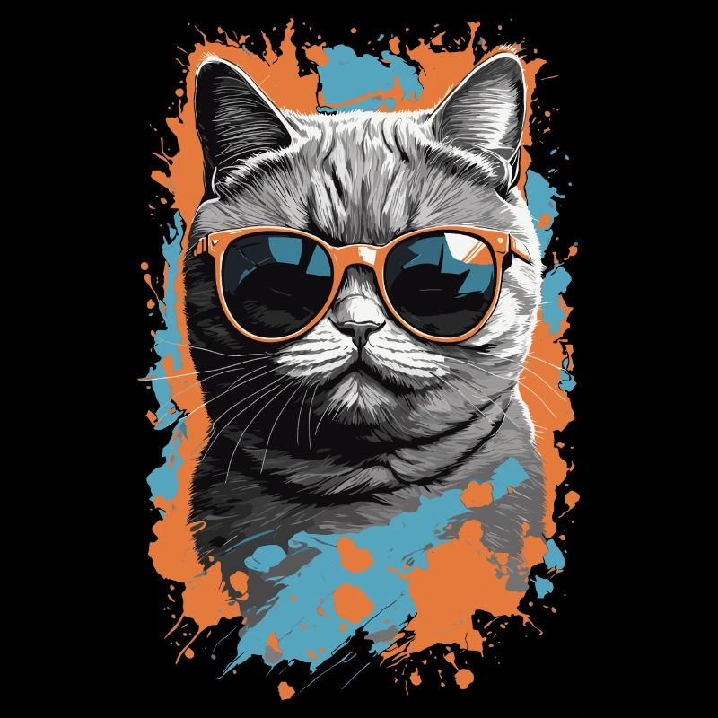 British Shorthair Cat Cool Cat Design