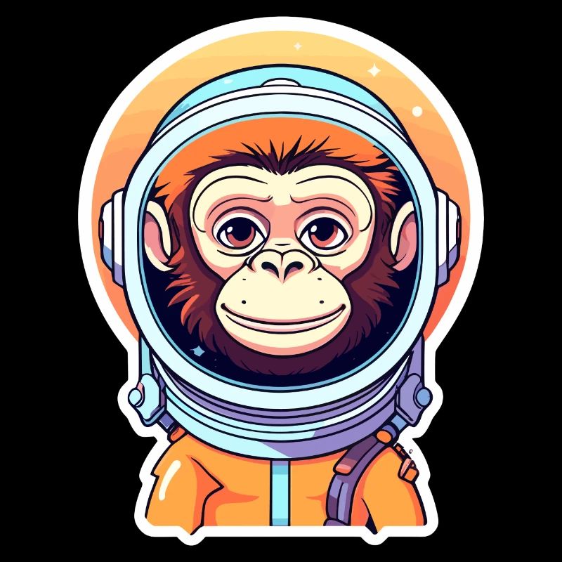 Monkey Astronaut Illustration