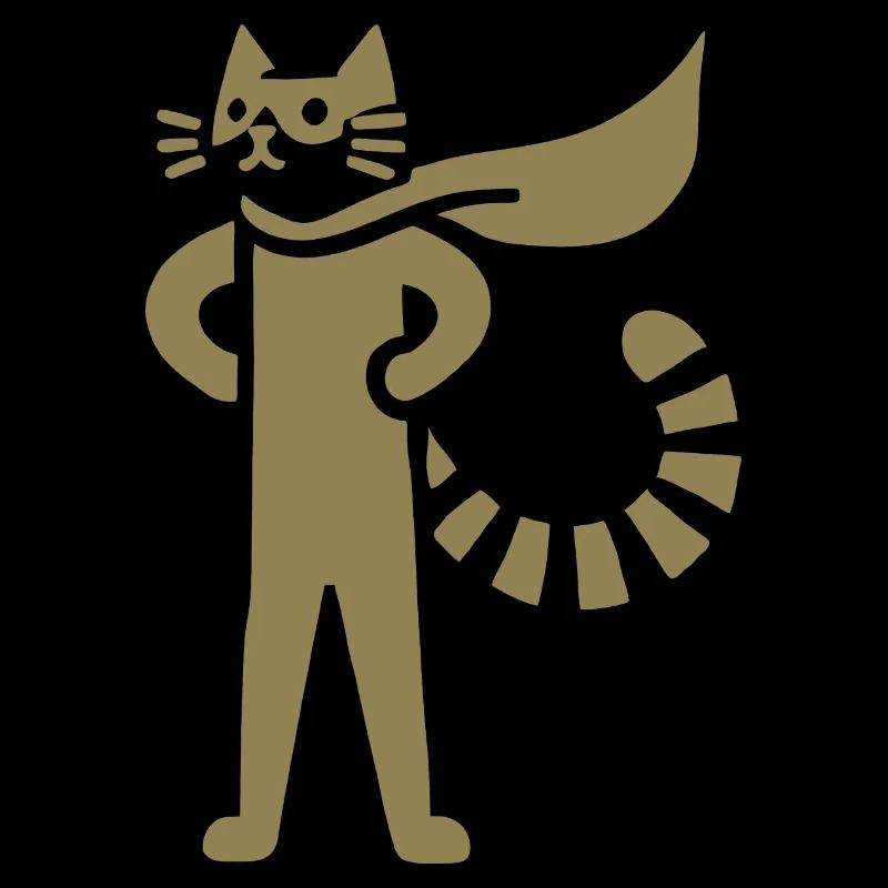 Katzen Superheld Held Silhouette Umhang