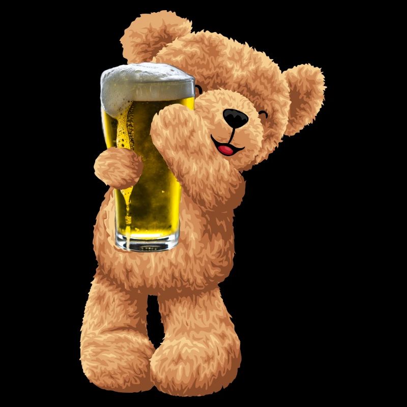 Teddybär Bär mit Bier