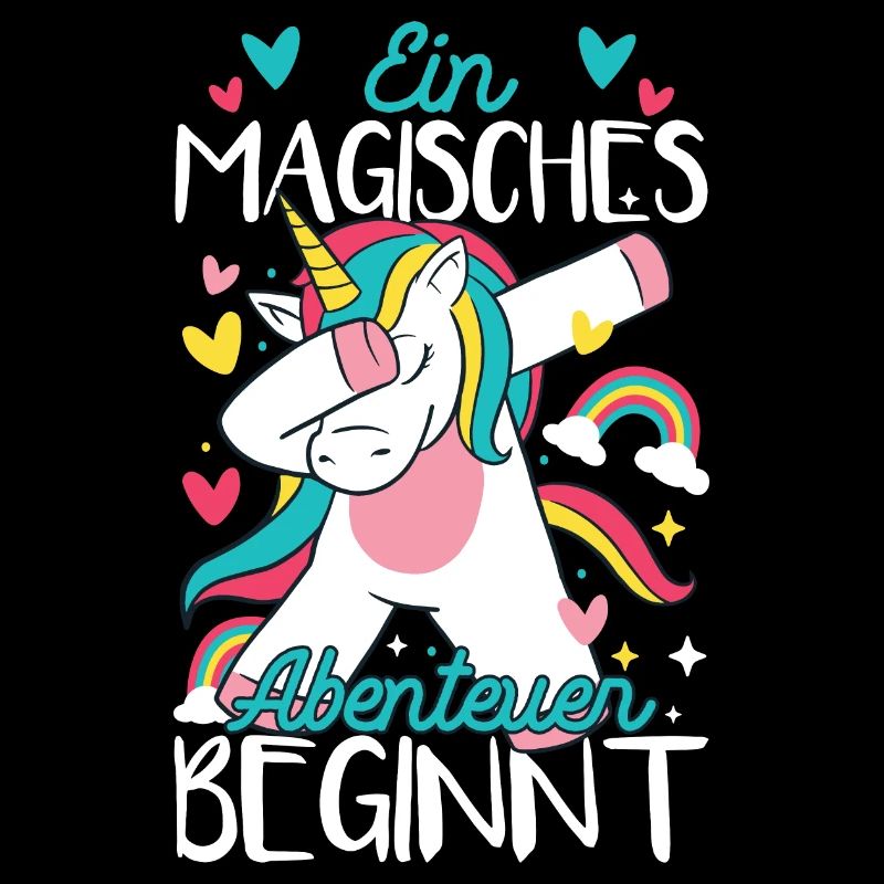 Süßes Einhorn Mädchen Schulkind Einschulung