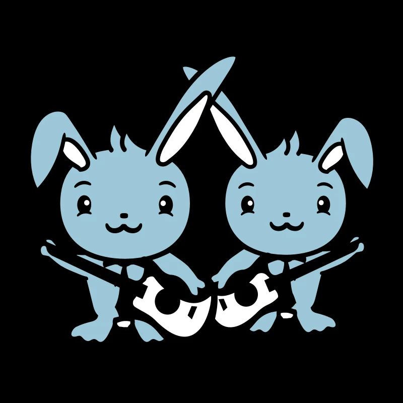 Lapins Lapin Bande de Pâques Mignon Deux Amis Équipe