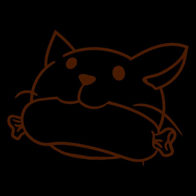 Cute Cat Eats Sausage Mouth Eats Sausage Head