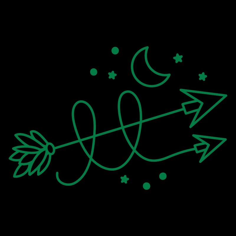 direction des flèches avec croissant de lune